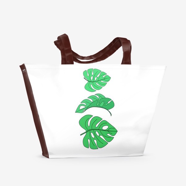 Пляжная сумка «Монстера листья на белом фоне»