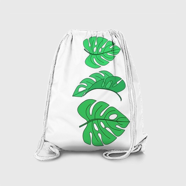 Рюкзак «Монстера листья на белом фоне»