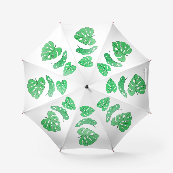 Зонт «Монстера листья на белом фоне»