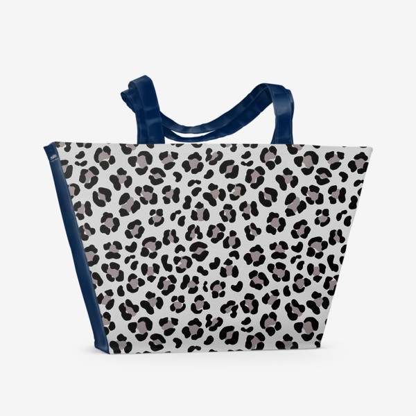 Пляжная сумка «Леопардовый принт в сером и черном»