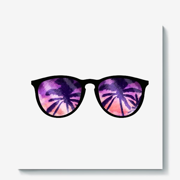 Холст «Лето. Солнечные очки. Пальмы»