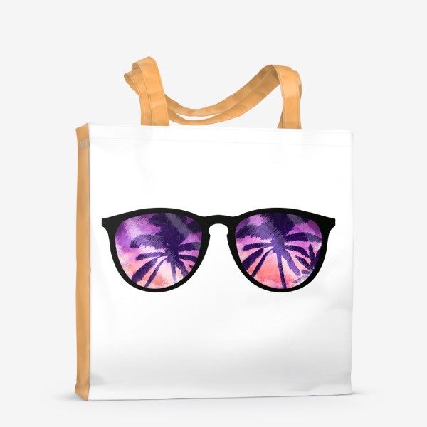 Сумка-шоппер «Лето. Солнечные очки. Пальмы»