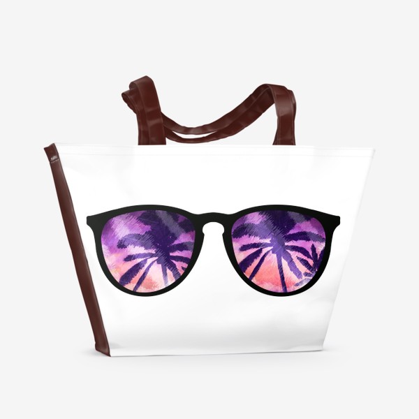 Пляжная сумка «Лето. Солнечные очки. Пальмы»