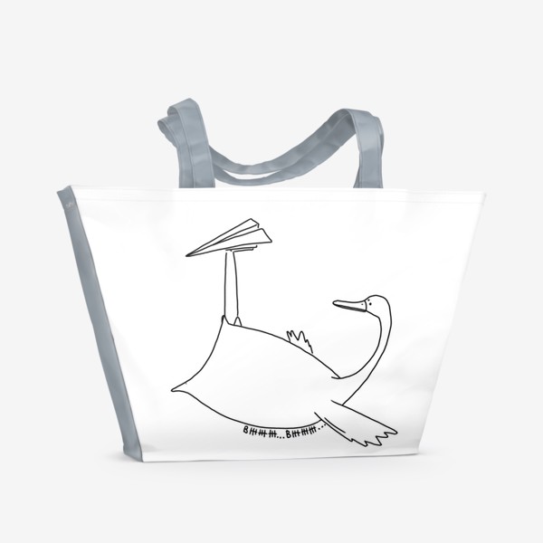 Пляжная сумка «Птица и самолетик. Вжжж»