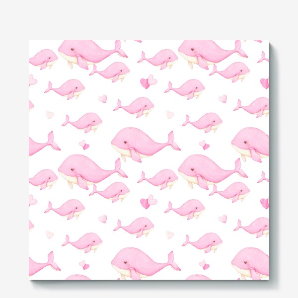 Холст «Розовые киты»
