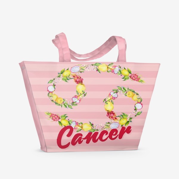 Пляжная сумка «Рак. Акварельный зодиак. Подарок раку. Винтаж»