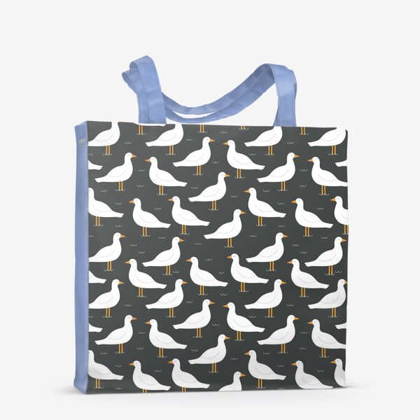 Сумка-шоппер «Белые чайки на черном»