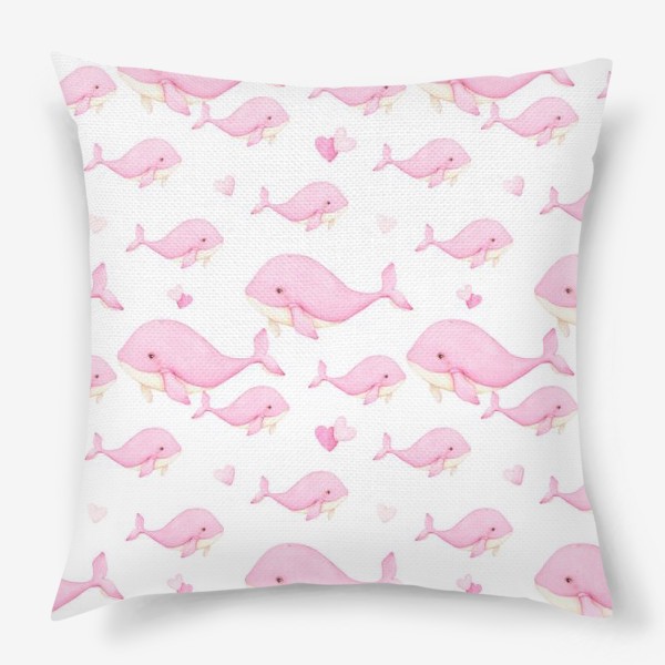 Подушка «Розовые киты»