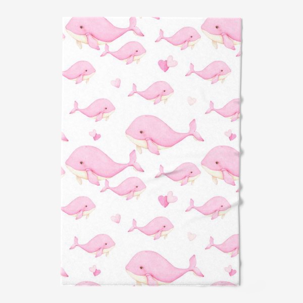 Полотенце «Розовые киты»