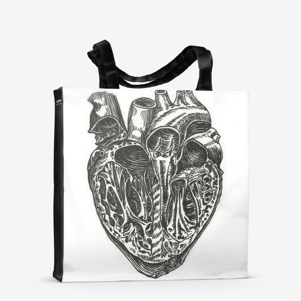 Сумка-шоппер «Черно-белое сердце Love heart»