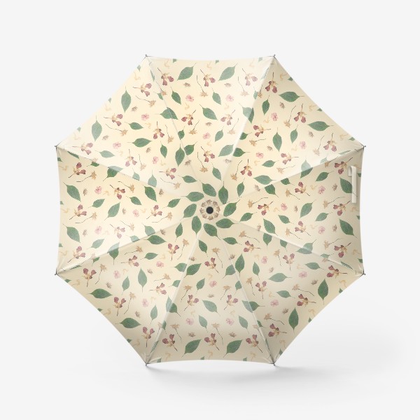 Зонт «Узор с засушенными цветами и листьями»