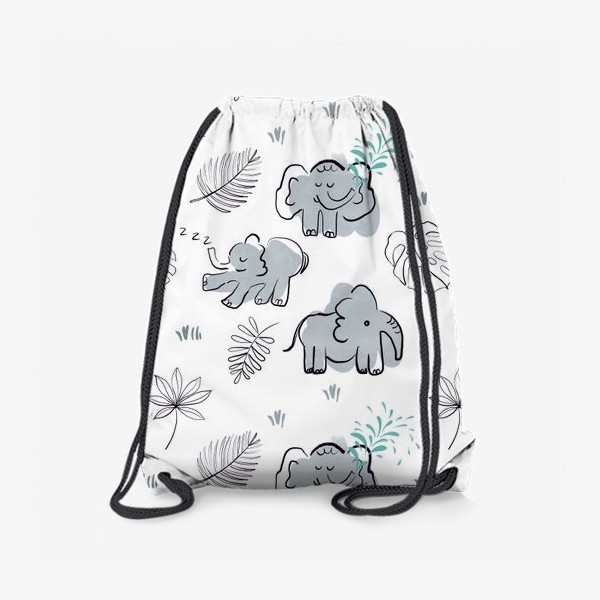 Рюкзак «Тропический принт со слонами»