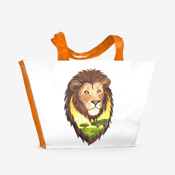 Пляжная сумка «Лев с частицей саванны»