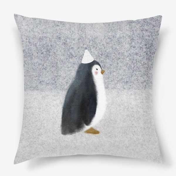 Подушка «Пингвин и вьюга»