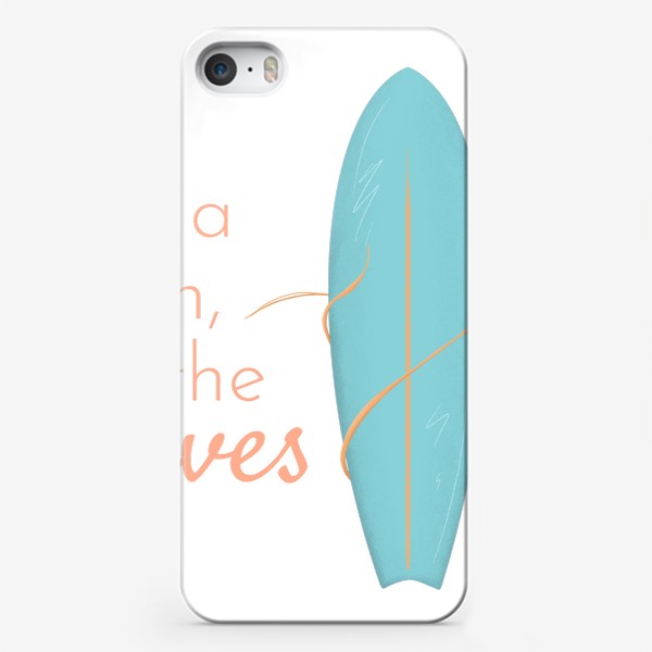 Чехол iPhone «Сёрфинг. Летний спорт. Доска для серфа, спортсмену, лето, море, волна, солнце, пляж. Мужу, парню. Сёрф, медуза, надпись»
