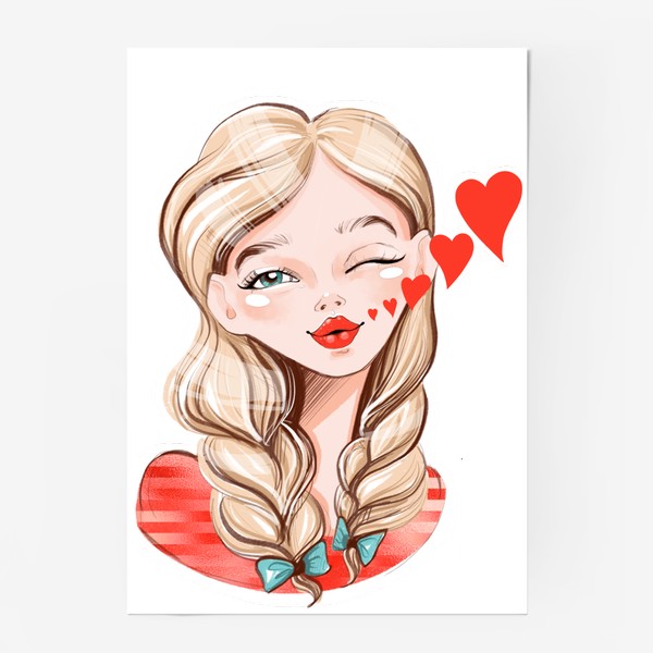 Постер «Воздушные поцелуи блондинки»