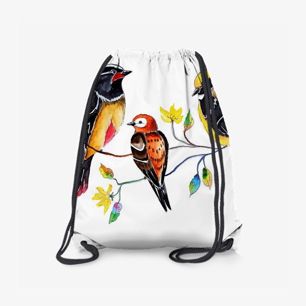 Рюкзак «Птички птицы на ветке лето»