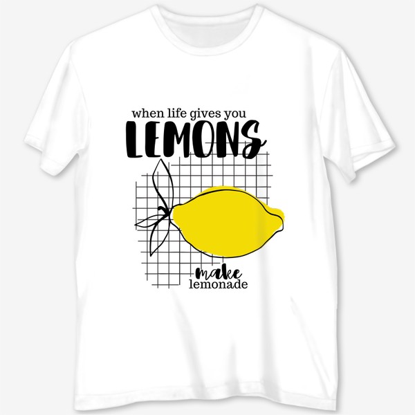 Футболка с полной запечаткой &laquo;Когда жизнь дает вам лимоны, сделайте лимонад./When life gives you lemons, make lemonade&raquo;