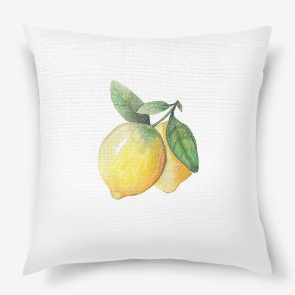 Подушка «Лимон на белом фоне»
