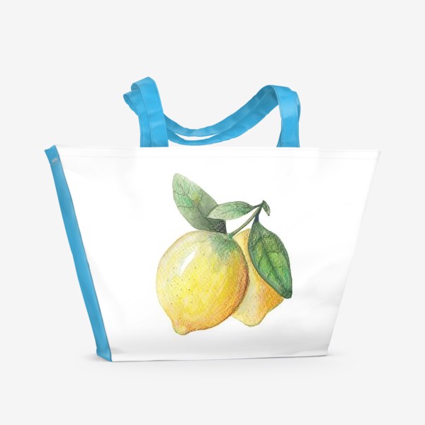 Пляжная сумка &laquo;Лимон на белом фоне&raquo;