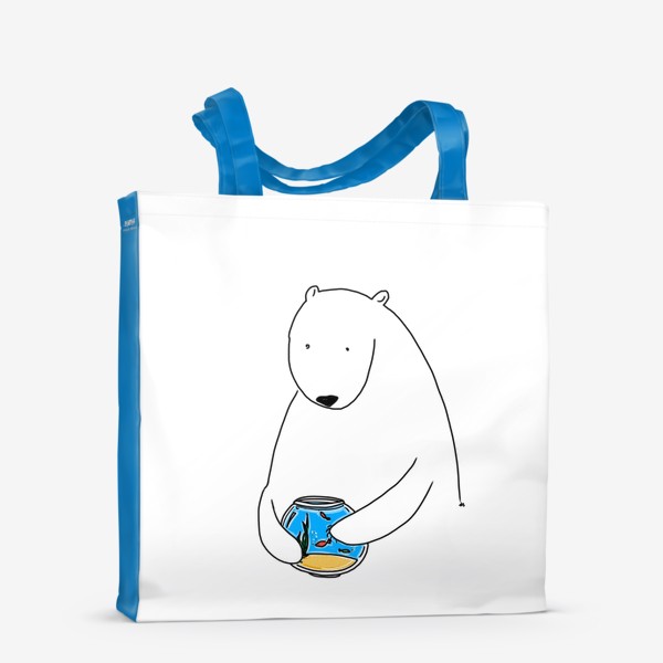 Сумка-шоппер «Белый медведь с аквариумом»