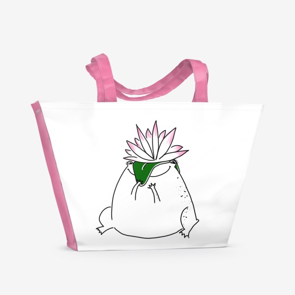 Пляжная сумка «Царевна лягушка. Жабка с цветком»