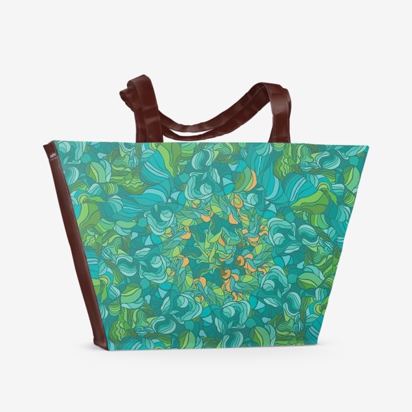 Пляжная сумка «Зеленые завитушки»