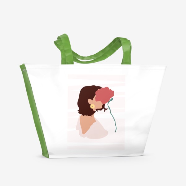 Пляжная сумка «Девушка с цветком »