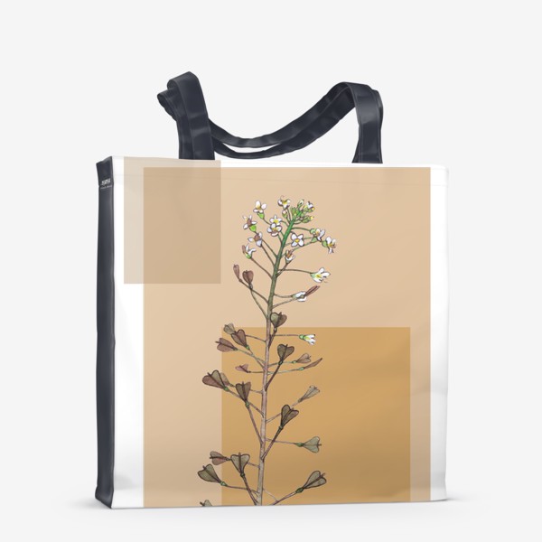 Сумка-шоппер «Ботаника на бежевом фоне»