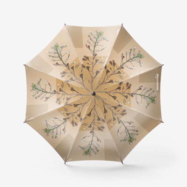 Зонт «Ботаника на бежевом фоне»