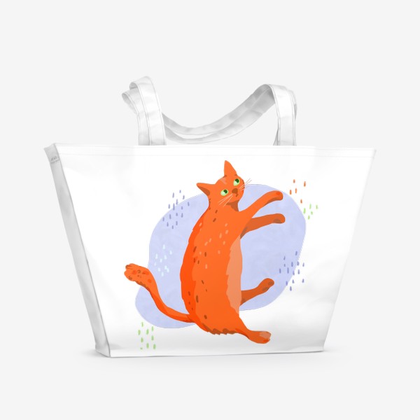 Пляжная сумка «Кот рыжий лежит»