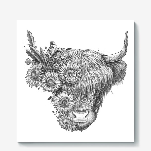 Холст «Floral bull»
