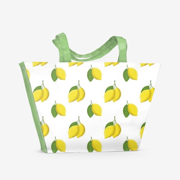 Пляжная сумка «Лимоны. Бесшовный паттерн »
