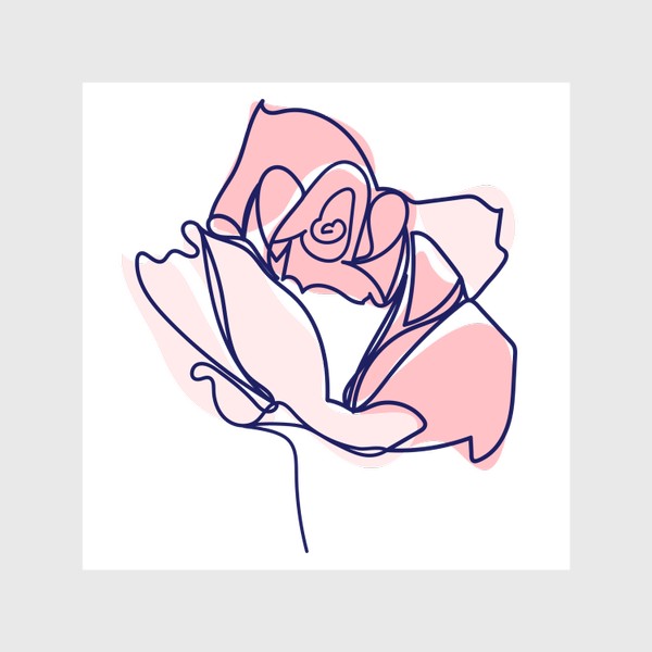 Шторы «Роза, королева цветов. Трендовый рисунок одной линией»