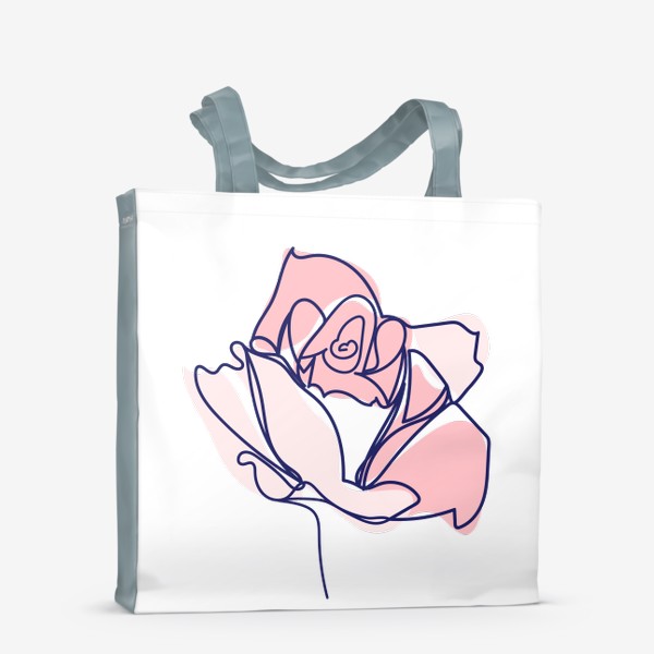 Сумка-шоппер «Роза, королева цветов. Трендовый рисунок одной линией»