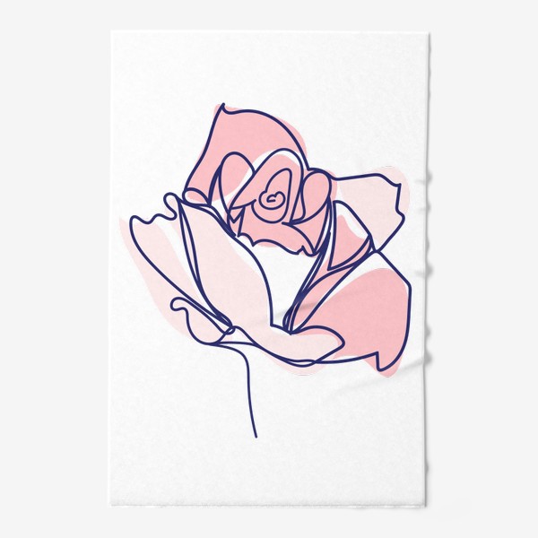Полотенце «Роза, королева цветов. Трендовый рисунок одной линией»