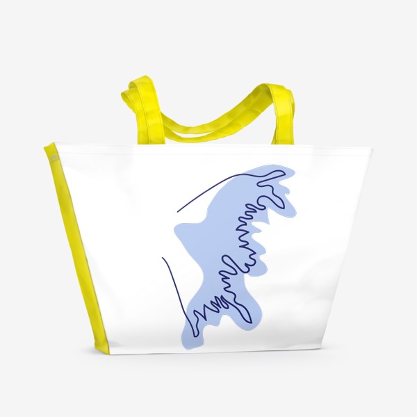 Пляжная сумка «Голубое крыло бабочки. Трендовый минималистический дизайн»