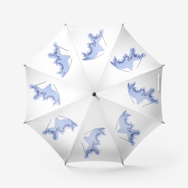 Зонт «Голубое крыло бабочки. Трендовый минималистический дизайн»