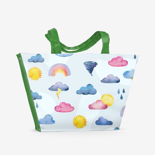 Пляжная сумка «Нет плохой погоды. Акварельный штормик»