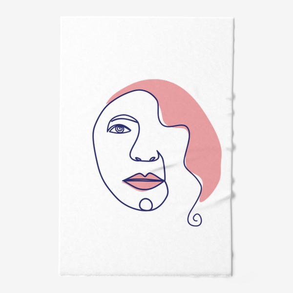Полотенце «Женский минималистический портрет одной линией, абстракция»