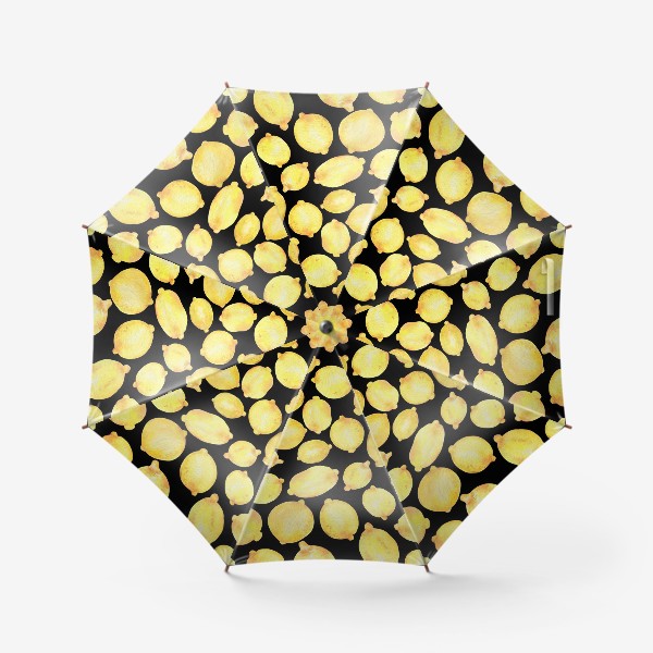 Зонт «Свежие лимоны. Акварельный паттерн»
