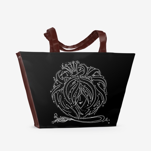 Пляжная сумка «Лев зодиак черный»