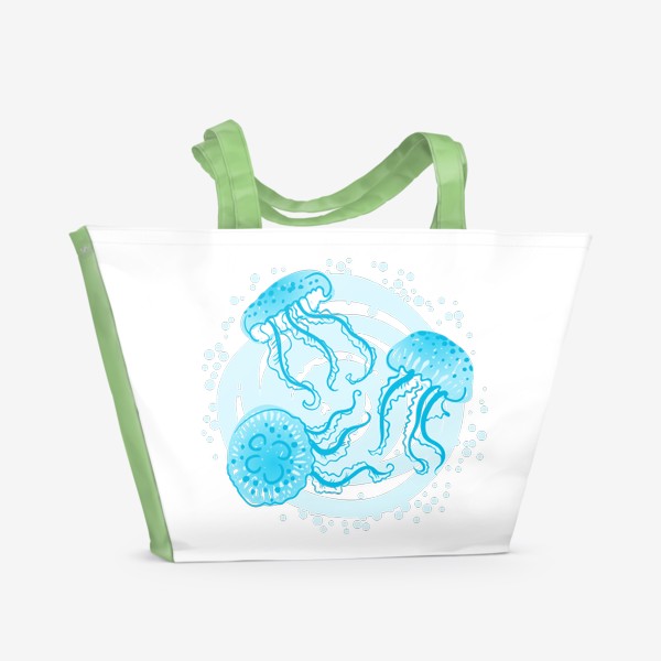 Пляжная сумка «Три Медузы на глубине. Море»