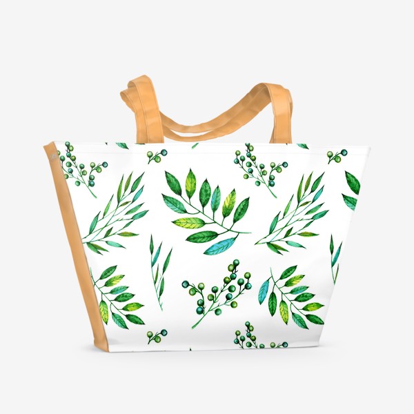 Пляжная сумка «Листья и ягоды»