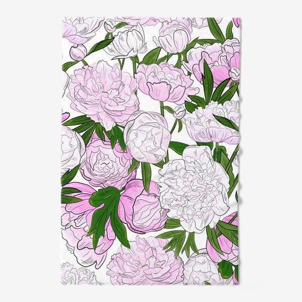 Полотенце «пионы, розовые цветы»