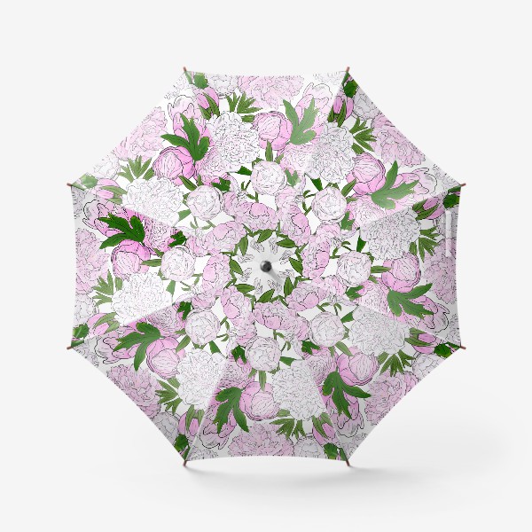 Зонт &laquo;пионы, розовые цветы&raquo;