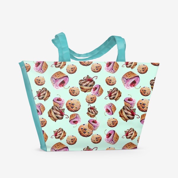 Пляжная сумка «кексики, сладости и печенье »