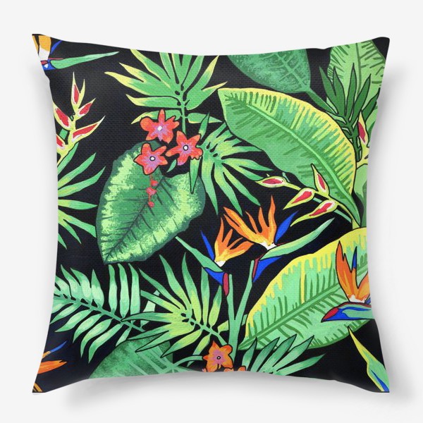 Подушка «тропические цветы»