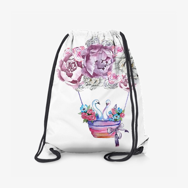 Рюкзак «Лебеди цветы воздушный шар»