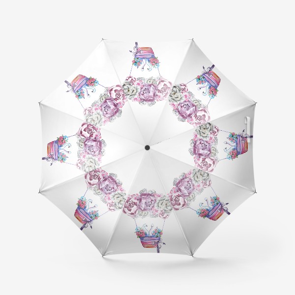 Зонт «Лебеди цветы воздушный шар»